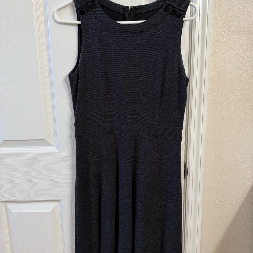 LOFT Black Sleeveless Midi Dress